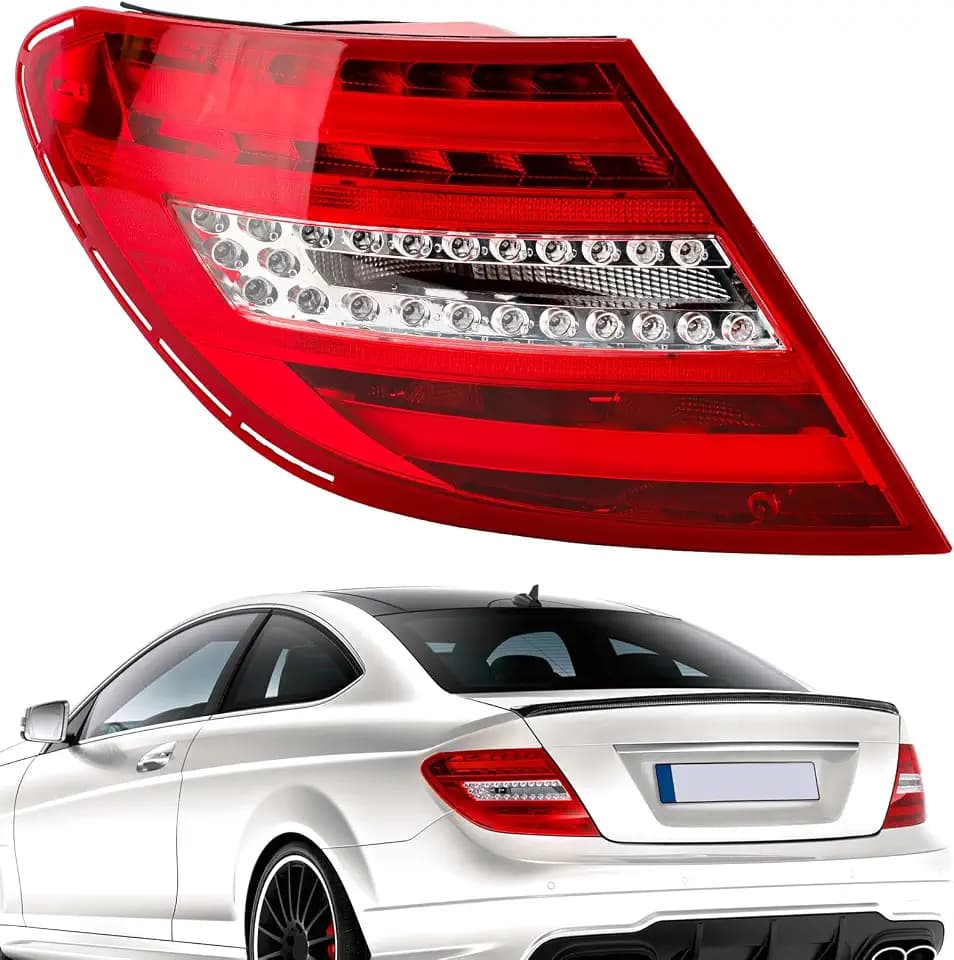 Rücklicht Anhänger Fit für Mercedes W204 C250 C300 C350 C63 2011-2014,LED Rücklicht Passend für OEM:2049060604/166-60048R/2049060703/440-1983R-AS/MB2801135 (links)