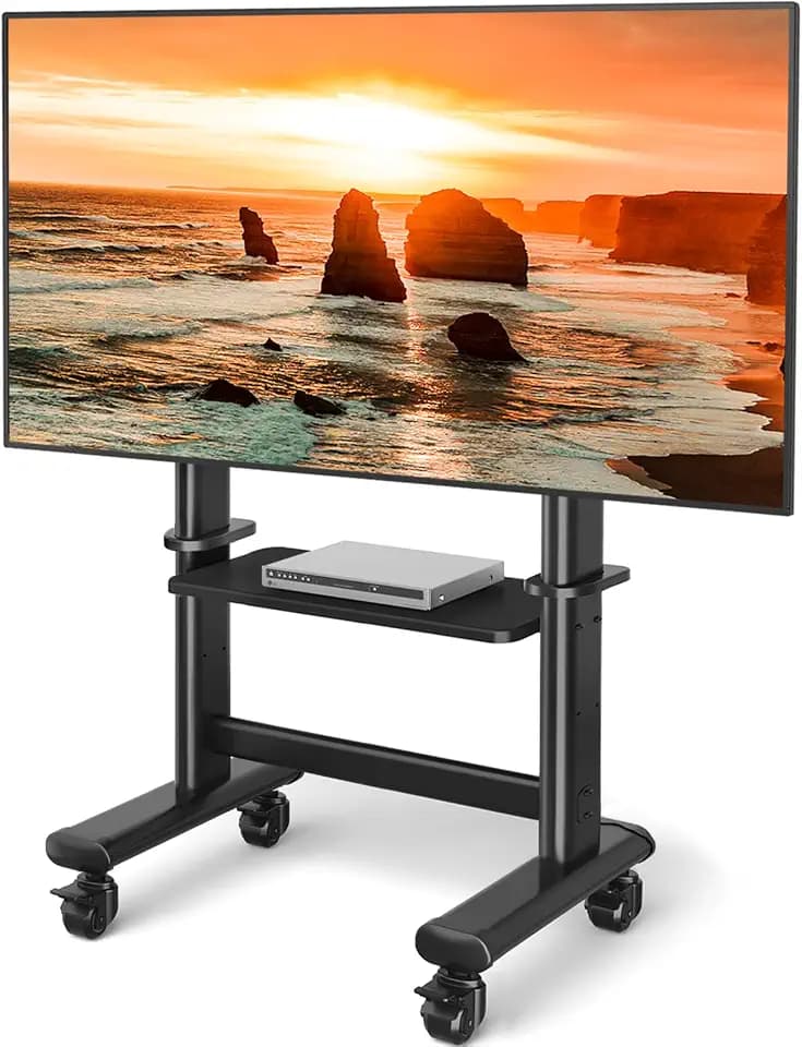 Mobile TV Cart Rolling TV Stand with Wheels for 55-120" TVs up to 250 lbs