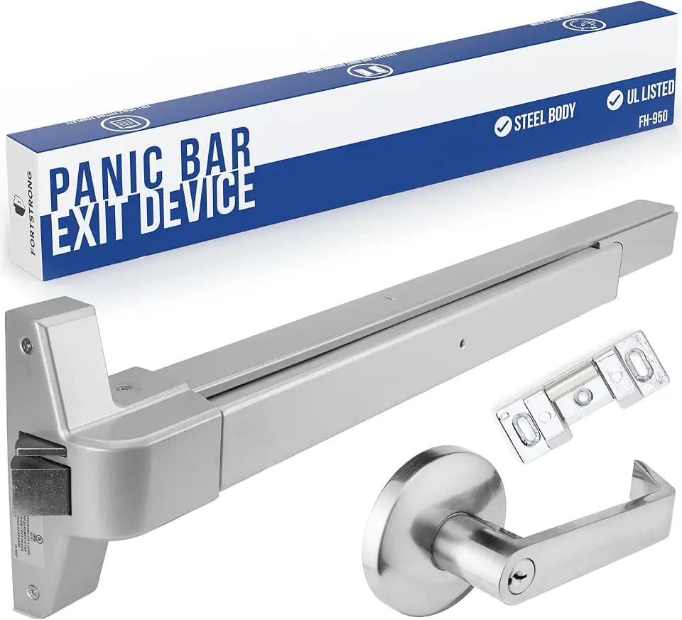 FORTSTRONG Panic Bars for Exit Doors Push Bar Panic Exit Device Commercial Door Push Bar Hardware with Crash Bar Emergency Door Opener Lock Keypad Compatible Heavy Duty - Grade 1 UL & ADA Compliant