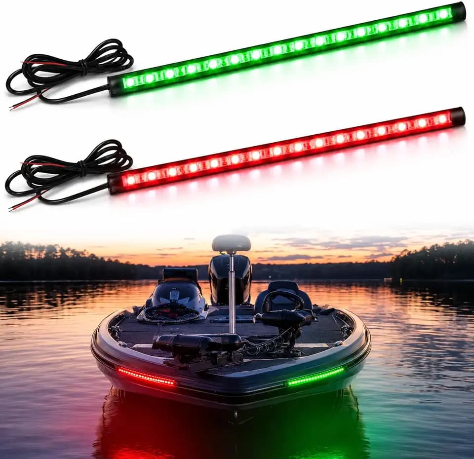 Navigation Lights For Boats Led, Boat Red and Green Bow Lights, Boat Night Fishing Lights, Deck Lights, IP67 Waterproof for Pontoon Boat Bas Boat Dinghy Kayak Jon Boat Yacht