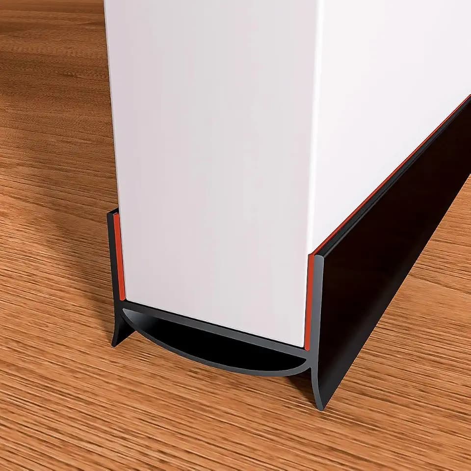 Door Draft Stopper for Bottom of Door, PVC Door Bottom Seal Strip with Strong Adhesive, Cuttable Door Sweep for Exterior & Interior Doors, Blocks Drafts, Dust, Noise & Cold Air, 36 Inchl.(1, Black)