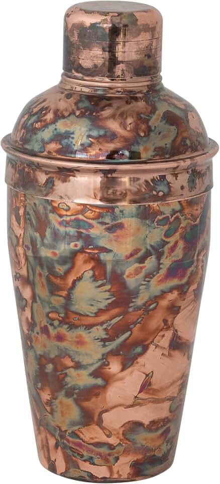 Creative Co-Op 16-Ounce Oxidized Stainless Steel Cocktail Shaker, Copper Finish