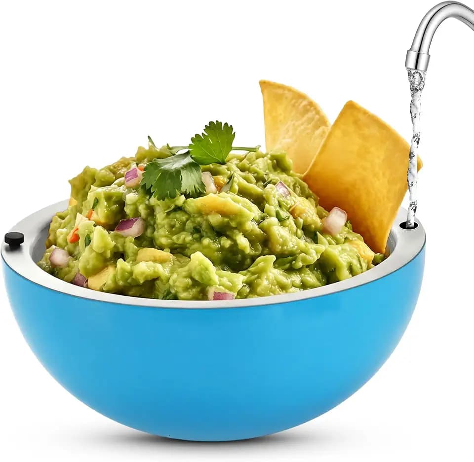 Honeydak 1 Pack Dip Chiller Bowl 35 Oz, Blue