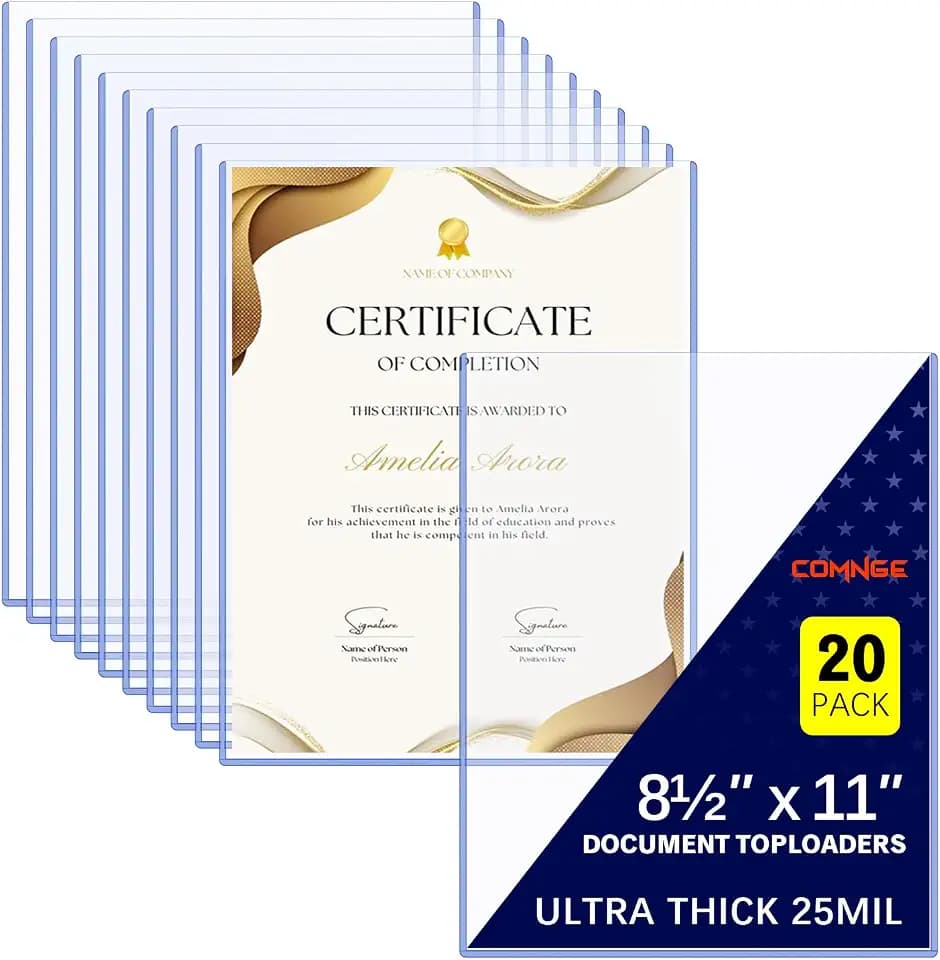 20ct 8.5"x11" Document Toploader - 25Mil Heavy Duty Print Protector Holder