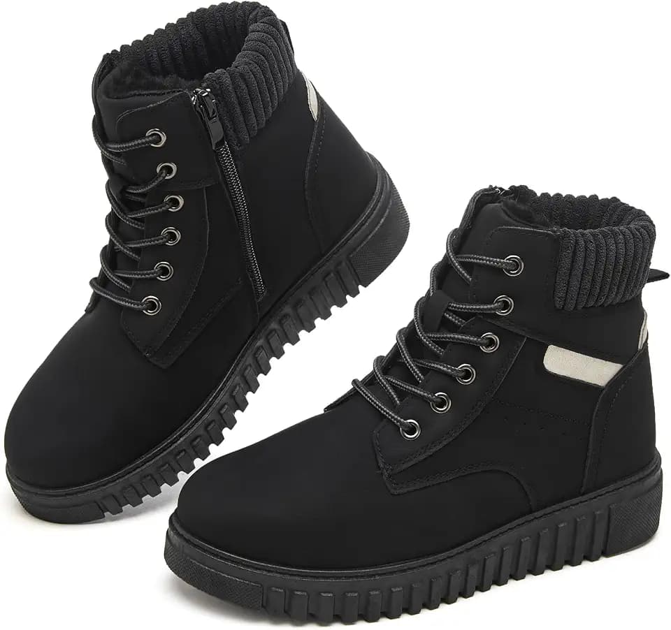 Women's Ankle Boots & Booties Waterproof Boots for Women Black Hiking Boots Women Combat Non Slip Snow Boots for Outdoor Work