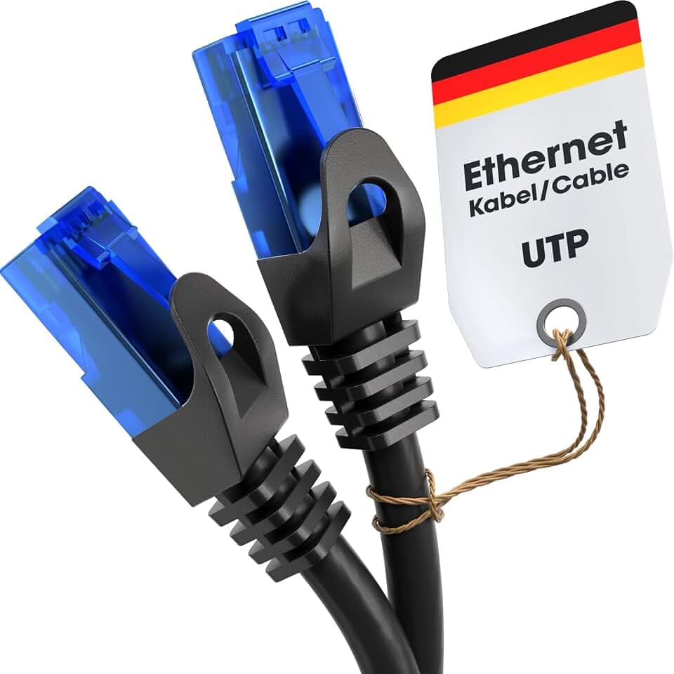 KabelDirekt – LAN-/Netzwerkkabel – 30m – Gigabit, RJ45, Schwarz