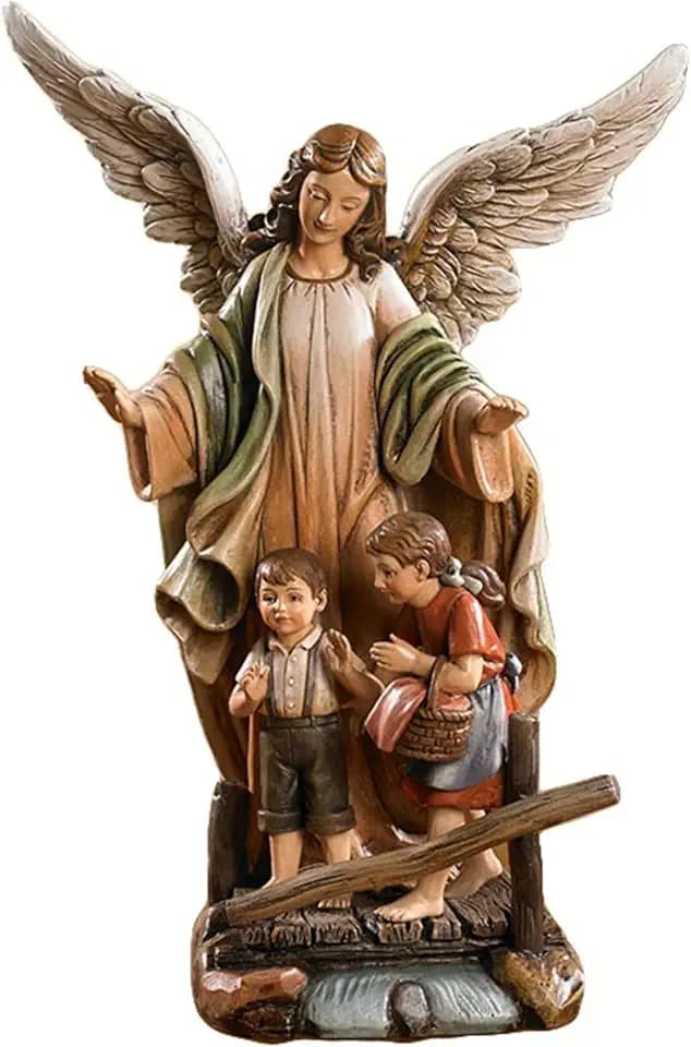 Avalon Gallery Catholic Saints Figurine - Toscana Collection Religious Statue, 9.13" H, Guardian Angel