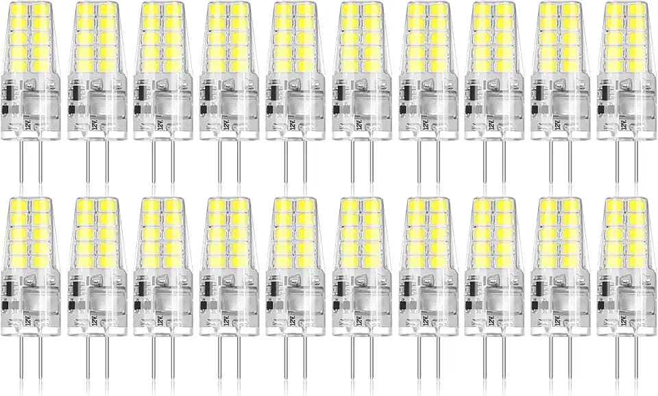 BUBO 20 Pack G4 LED Bulb 2W Equivalent 30W 6000K Daylight 250 Lumens 360°Beam Angle, T3 Halogen Bulb Replacement Landscape Bulbs, AC/DC 12V Led Lights G4 Bi-Pin Base for Outdoor Landscape Lighting