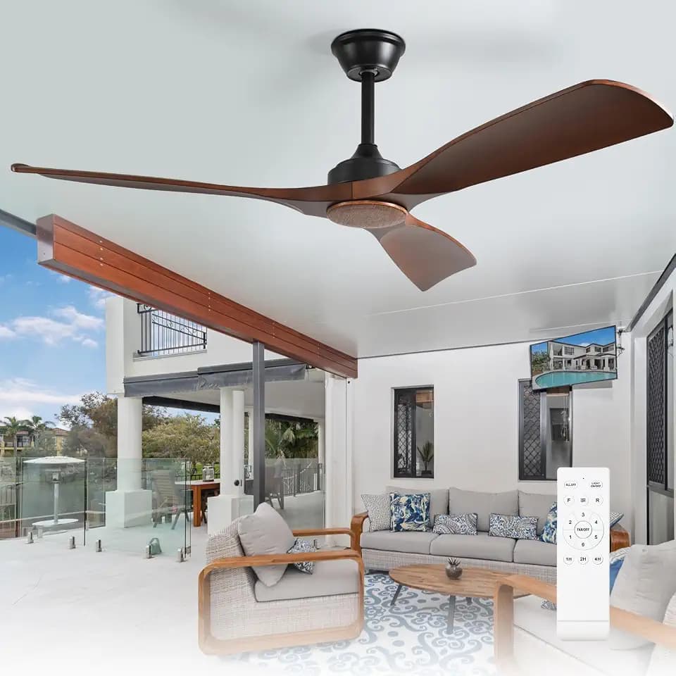 Depuley Ceiling Fan Without Light: 52 Inch 3 Plastic Blade Outdoor Fans