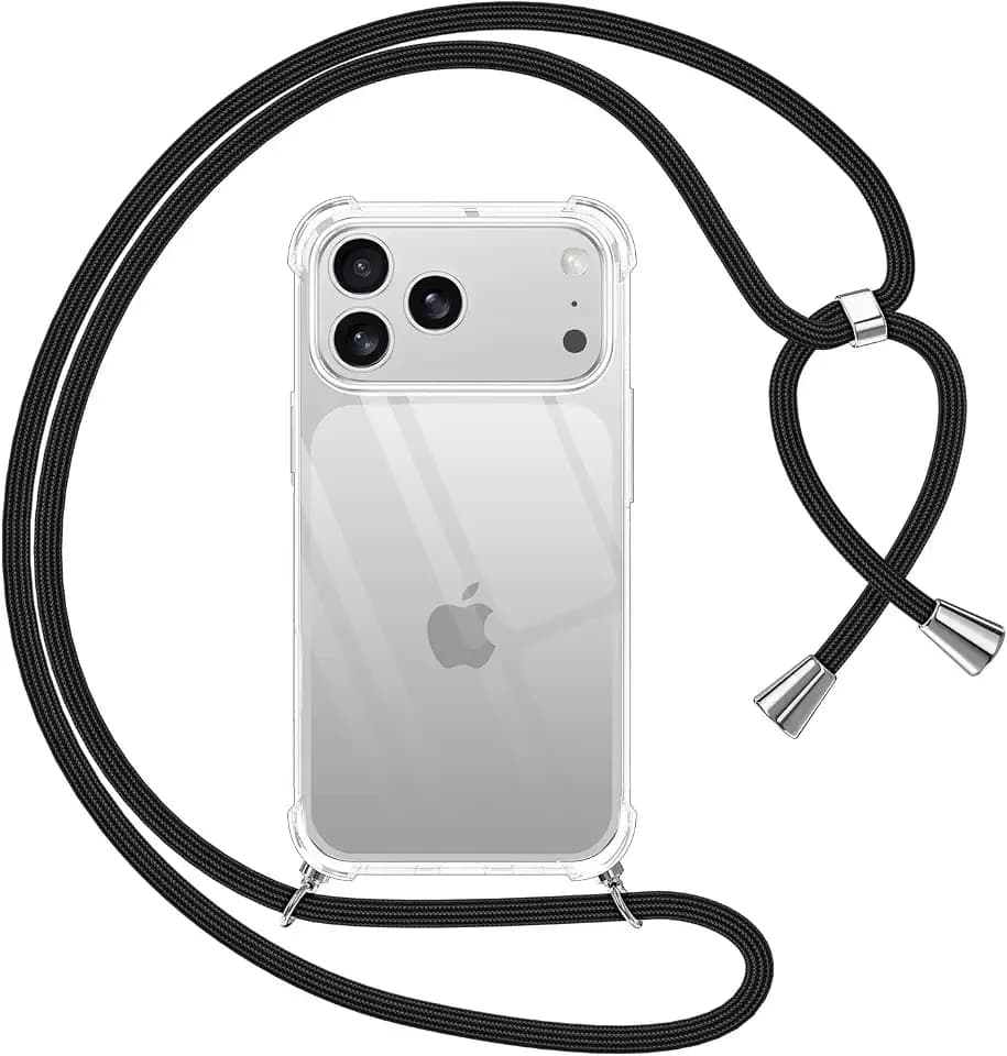 Pnakqil Handyband für iPhone 18 Pro/iPhone 17 Pro Hülle mit Band, Schwarz