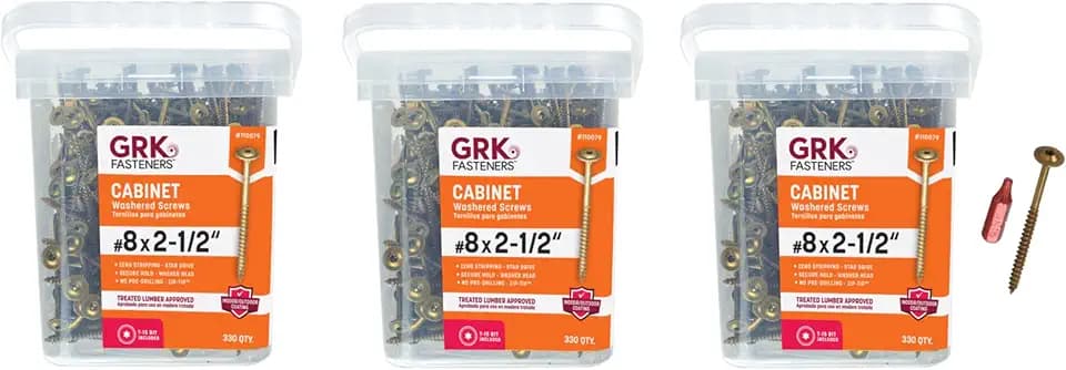 GRK Fasteners #8 x 2-1/2" Low-Profile Cabinet Screws, 330 PC (3-PK; 990 CT)