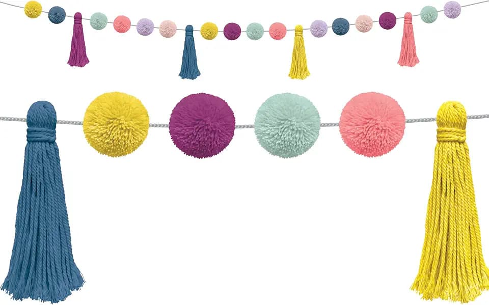 Teacher Created Resources Oh Happy Day Pom-Poms and Tassels Garland (TCR9093)
