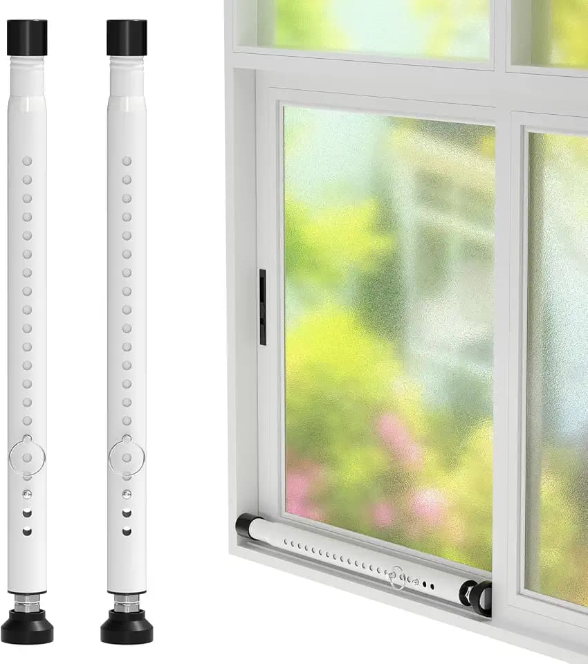 Sliding Door Security Bar,2Pcs 16 to 51 Inch Inside Sliding Patio Door Window Security Bar Stopper, Adjustable Window Locks Security Bars for Home Apartment Security, Sliding Glass Door Lock Hardware