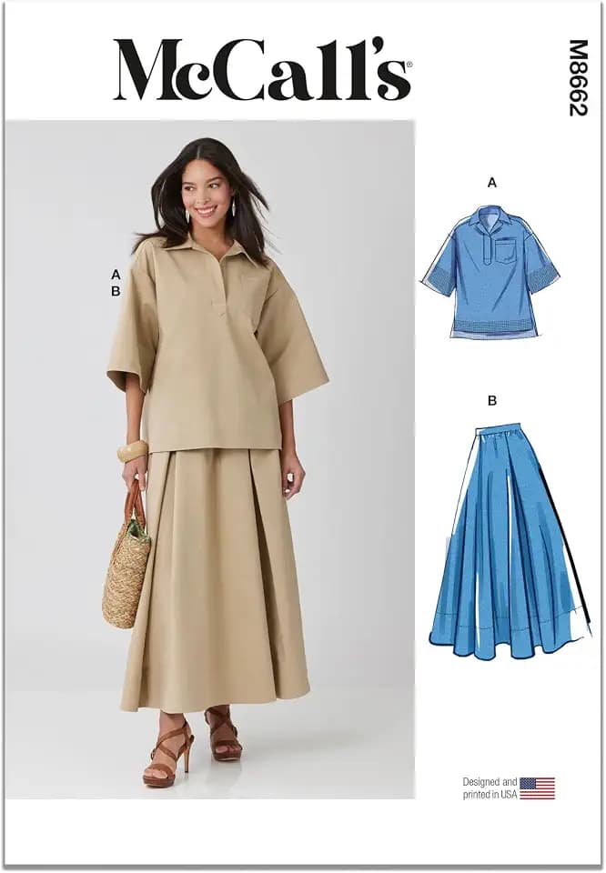 McCall's M8662 Sewing Pattern for Misses' Top and Skirt