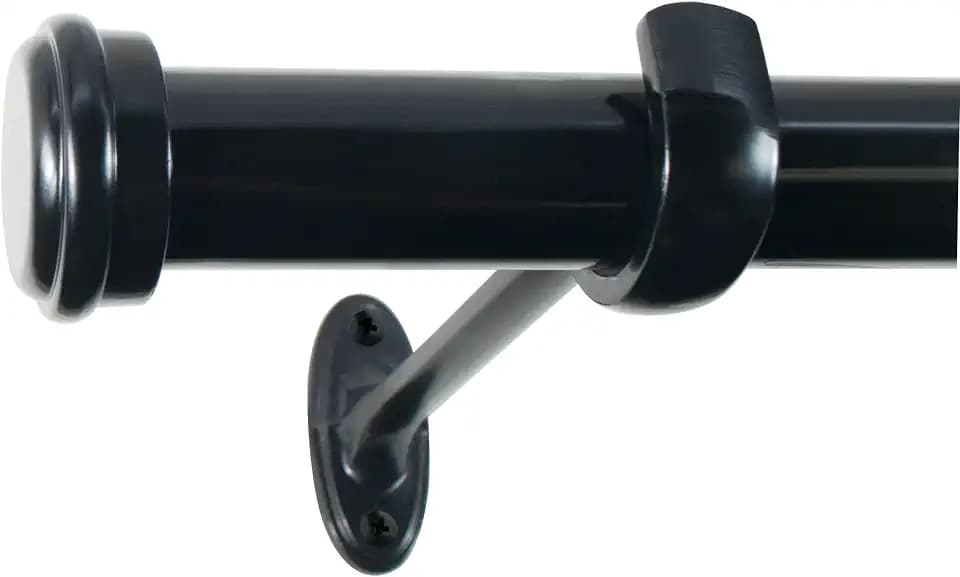 Decopolitan 27941-36ES End Cap Curtain Rod Set, 36 to 72-Inch, Black Espresso