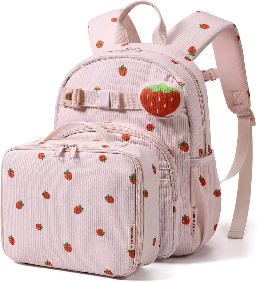 mommore Toddler Backpack Corduroy Preschool Bookbag for Boys Girls 2-4
