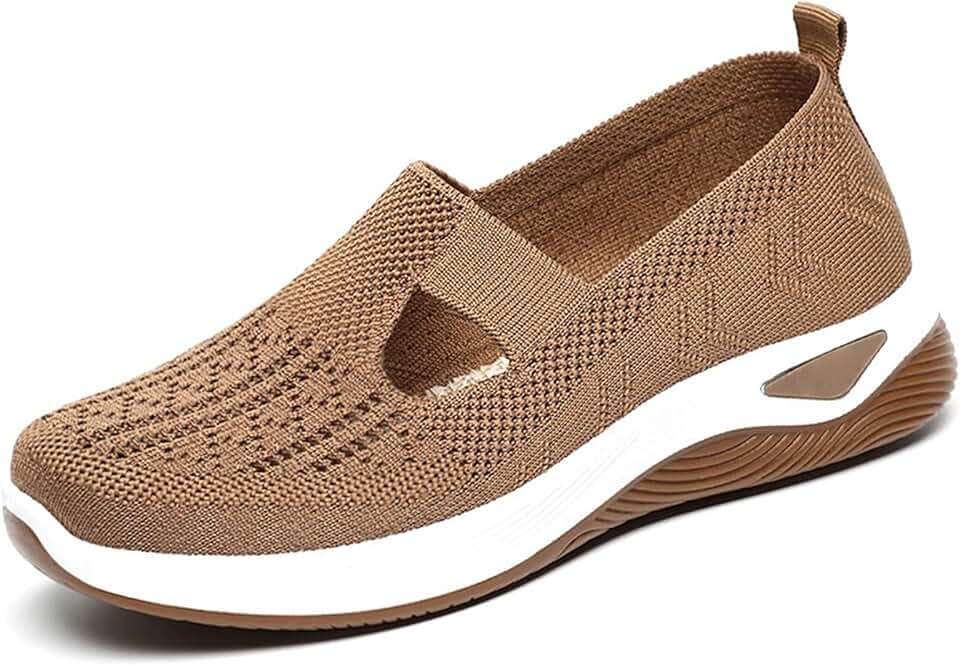 Women's Woven Orthopedic Breathable Soft Shoes Arch Support, Diabetes Foam Shoes Walking Anti-Skid Sports Shoes