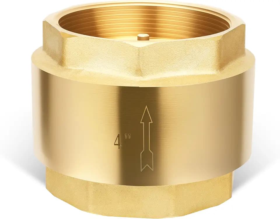 4" NPT Vertical Spring Check Valve, Brass, Heavy-Duty, Female Thread, DN100
