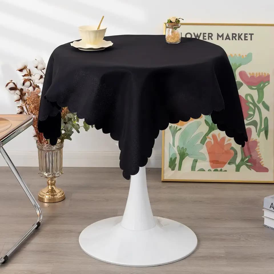 Small Square Black Tablecloth 36 x 36 Inch