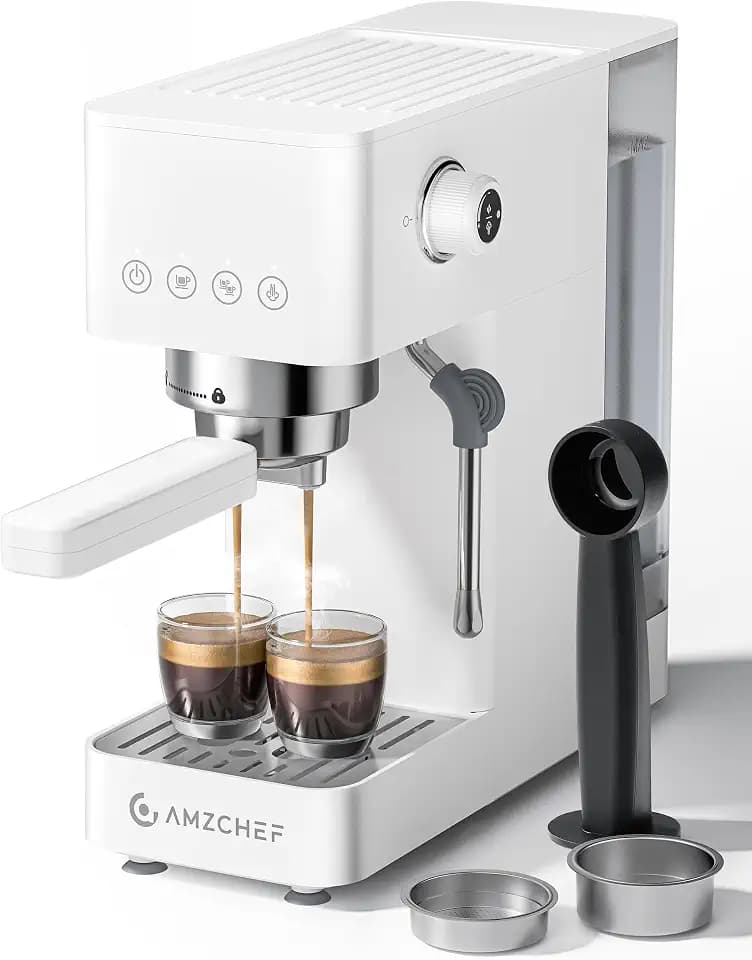 AMZCHEF Compact Espresso Machine 20 Bar, Americano, Latte & Cappuccino