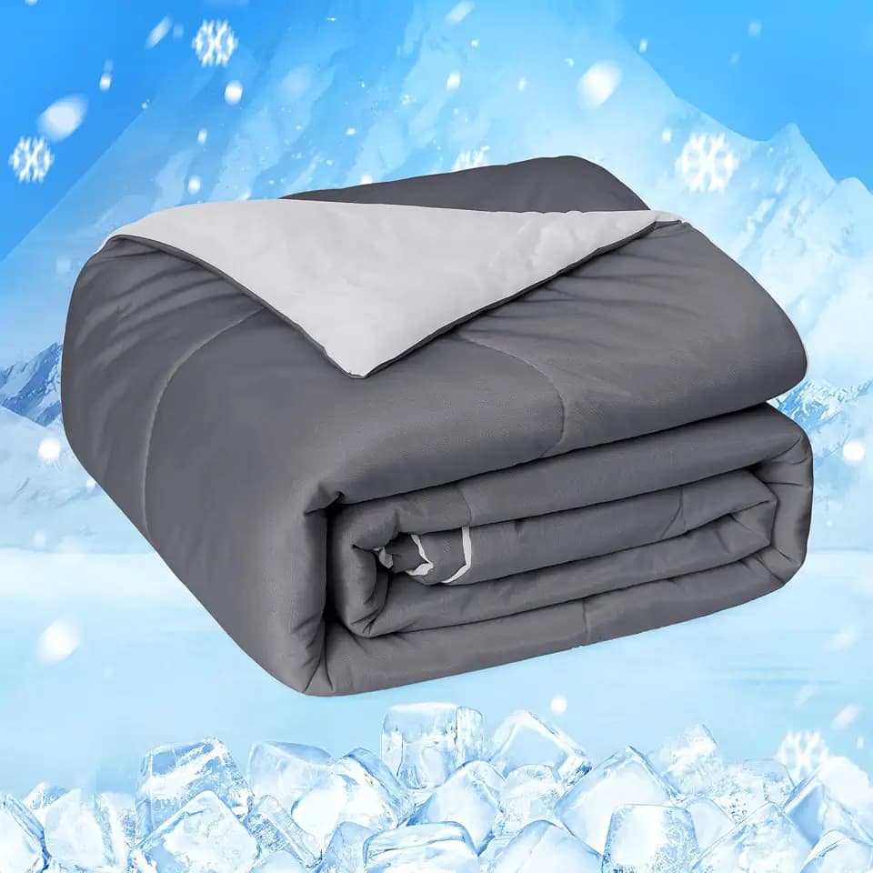 HOMFINE Cooling Comforter for Hot Sleepers King/Cal King, Gray 108"x90"