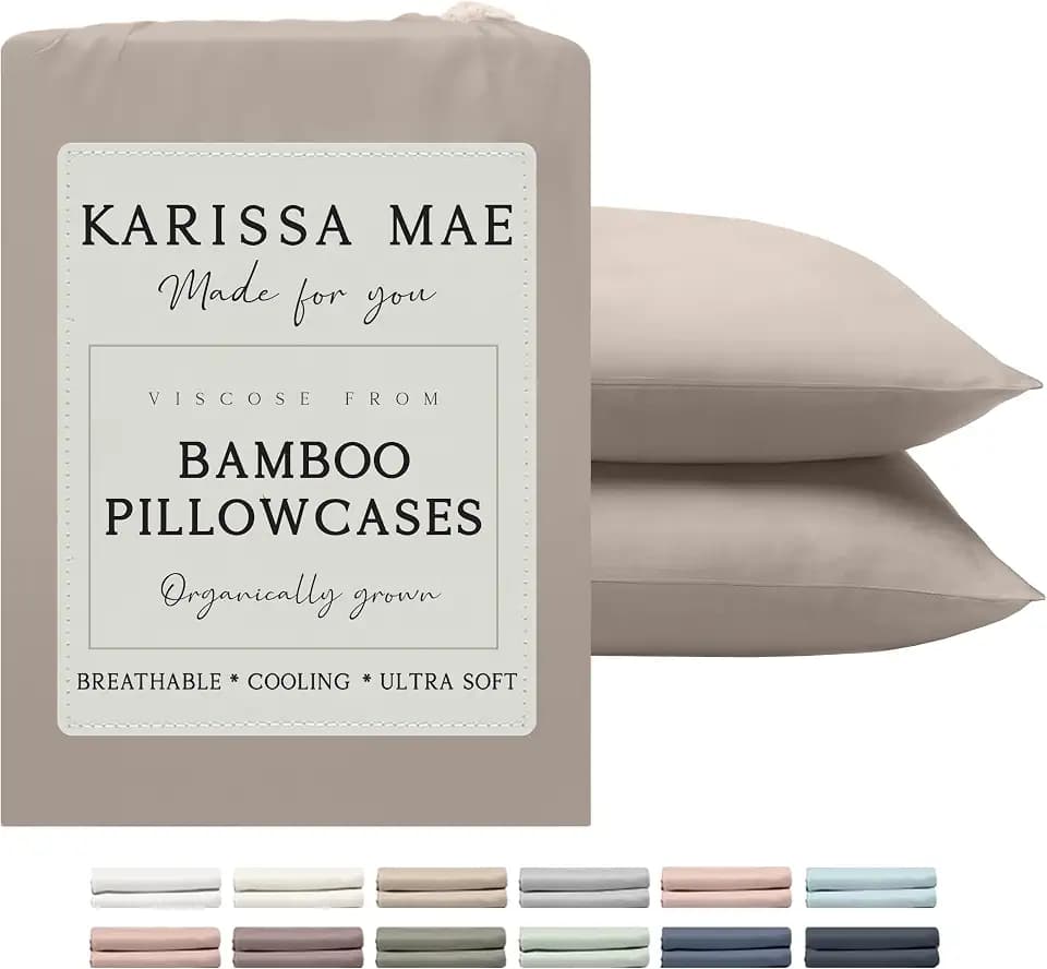 KARISSA MAE Luxury Bamboo Viscose King Size Pillowcase Set
