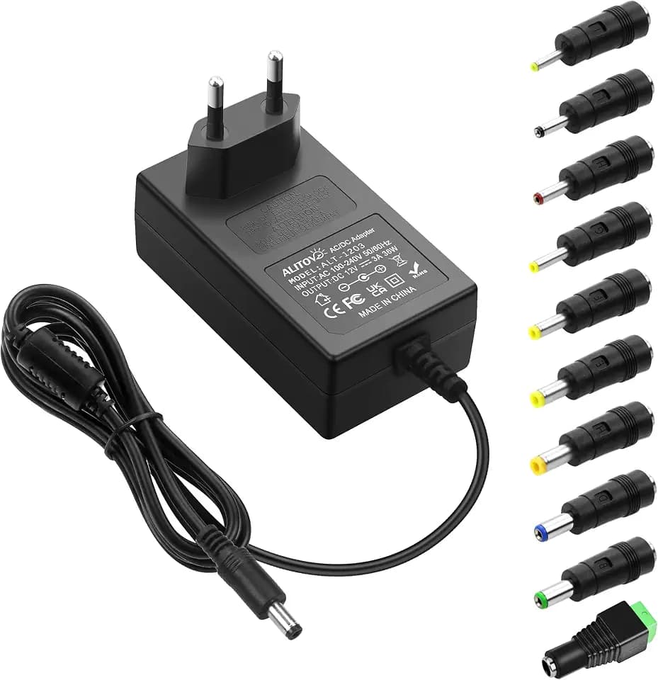 ALITOVE Universal Netzteil 12V 3A mit 10 Steckern für LED-Streifen