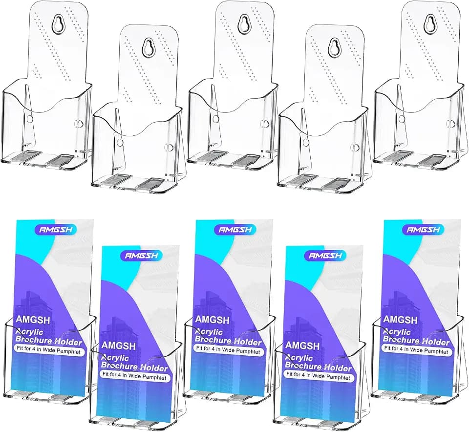 10 Pack Acrylic Brochure Holder 4 x 7.9 Inches