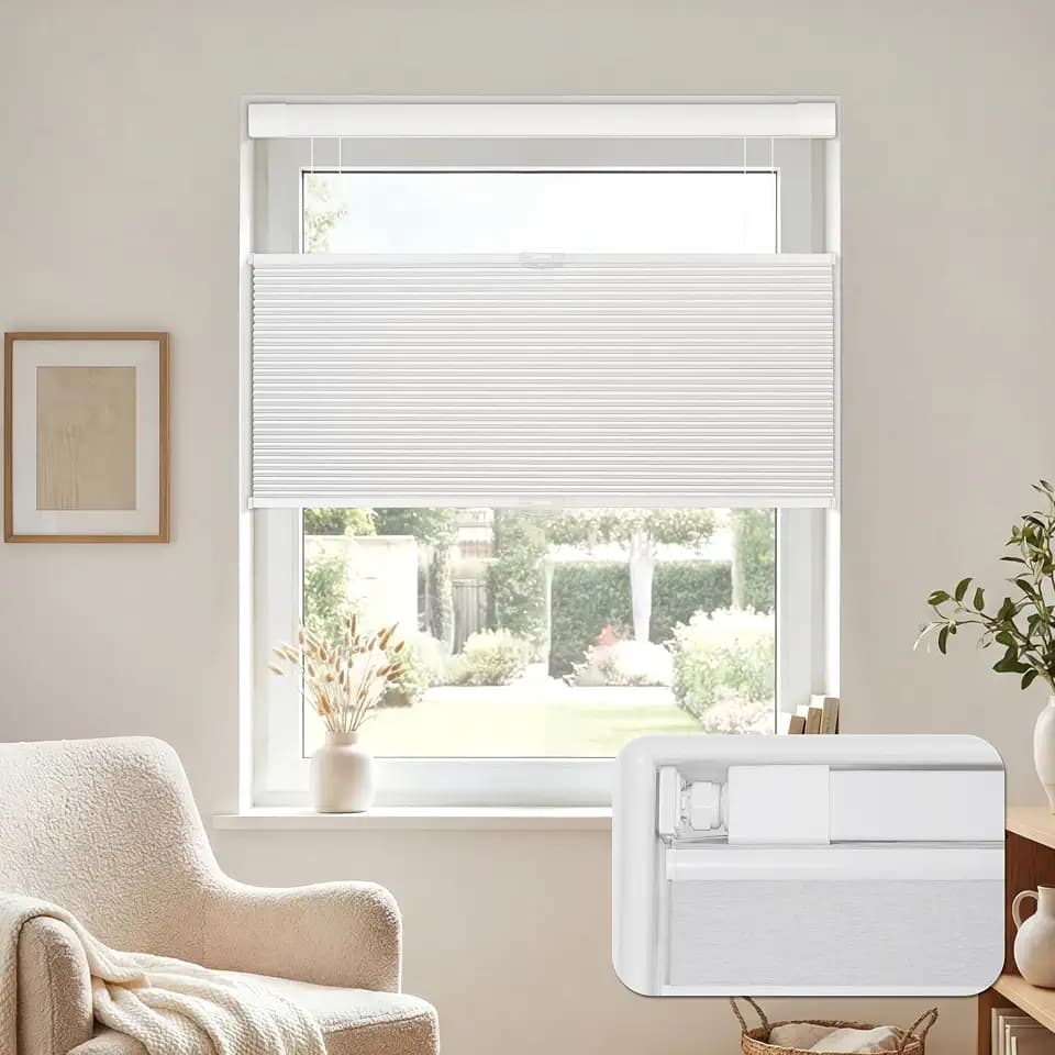 No Drill Top Down Bottom Up Blackout Cellular Shades 34" W x 64" H