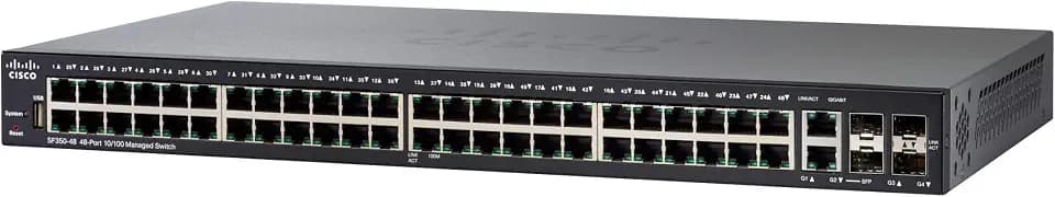 Cisco SF350-48 10/100-PoE-Managed Switch mit 48 Ports (SF350-48-K9-EU)