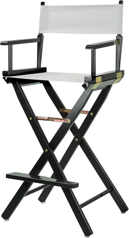 Casual Home 30" Director's Chair Black Frame-with White Canvas, Bar Height