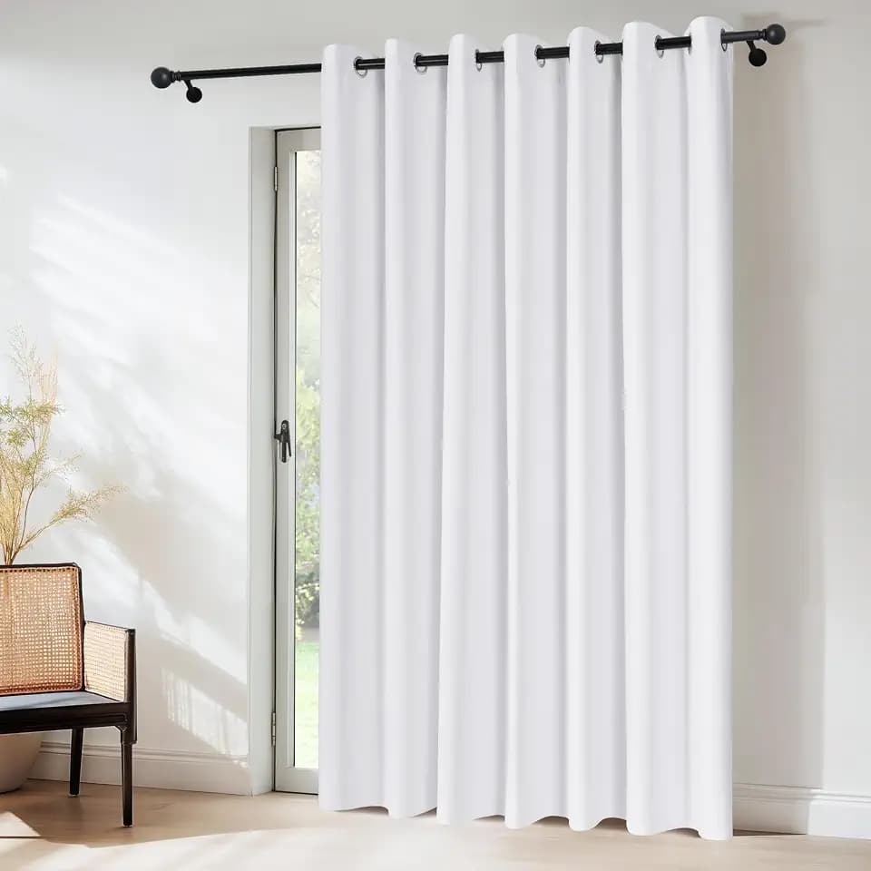 NICETOWN 100% Blackout Curtains & Drapes - Total Privacy Thermal Efficiency Backdrop for Bedroom Room Divider Vertical Blind Living Room Patio Sliding Glass Door, Wide 100 x Long 84 inch, Pure White