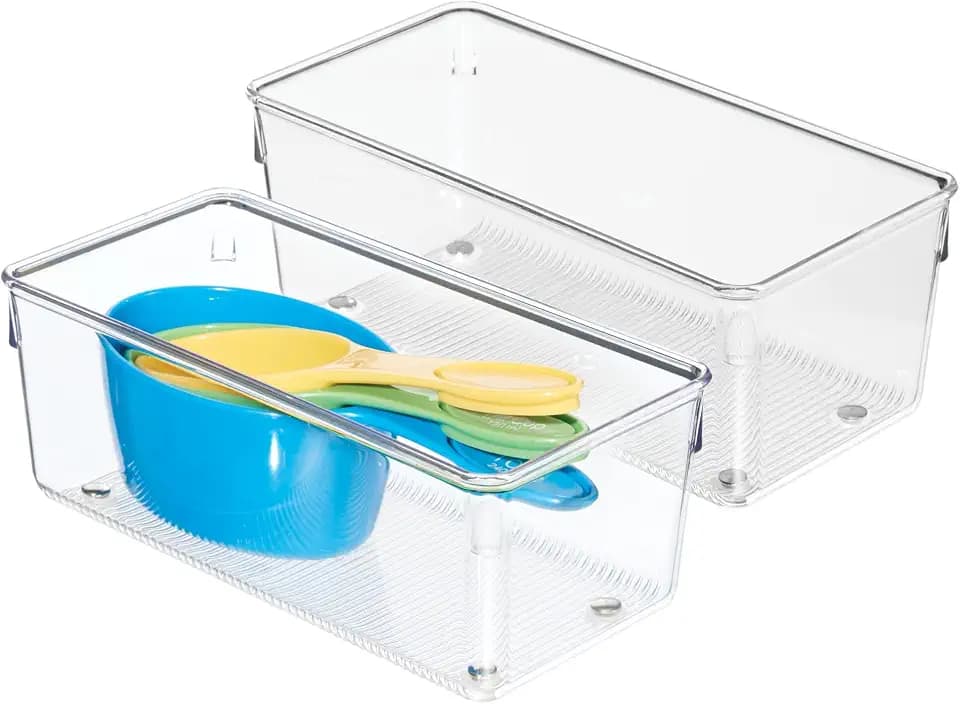 iDesign Plastic Drawer Organizer, Set of 2, Clear