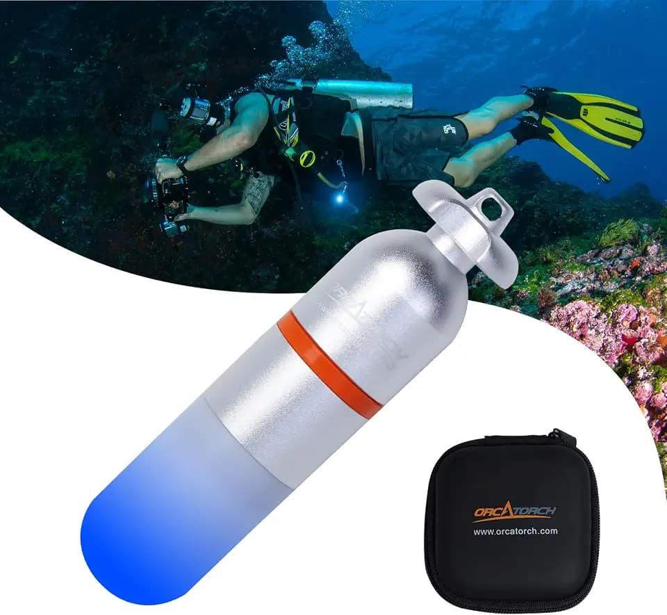 ORCATORCH SD01PRO Scuba Tank Light Dive Beacon for Night Diving, Blue