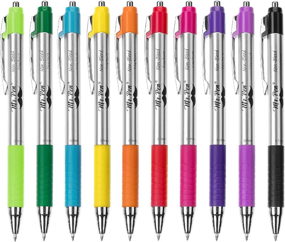 Mr. Pen- Retractable Bible Pens, 10 Pack, Assorted Colors Ink