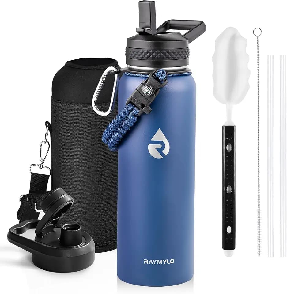 RAYMYLO Insulated Water Bottle 40 oz, Triple Wall Vacuum Stainless Steel