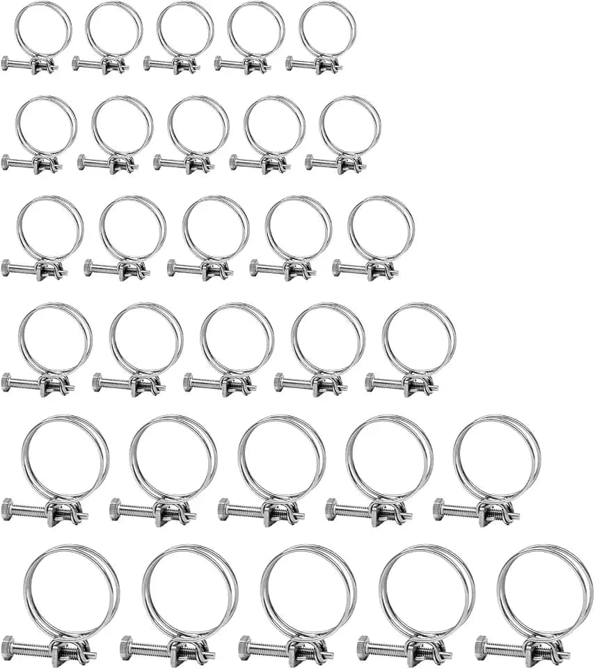 30 Doppeldraht Schlauchschellen aus Edelstahl für Wasserschläuche