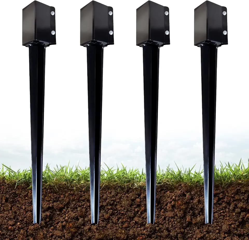 ARIFARO 4 Pcs 36 Inch 4"x4" Fence Post Anchor Ground Spike (Fit 3.5"x3.5")