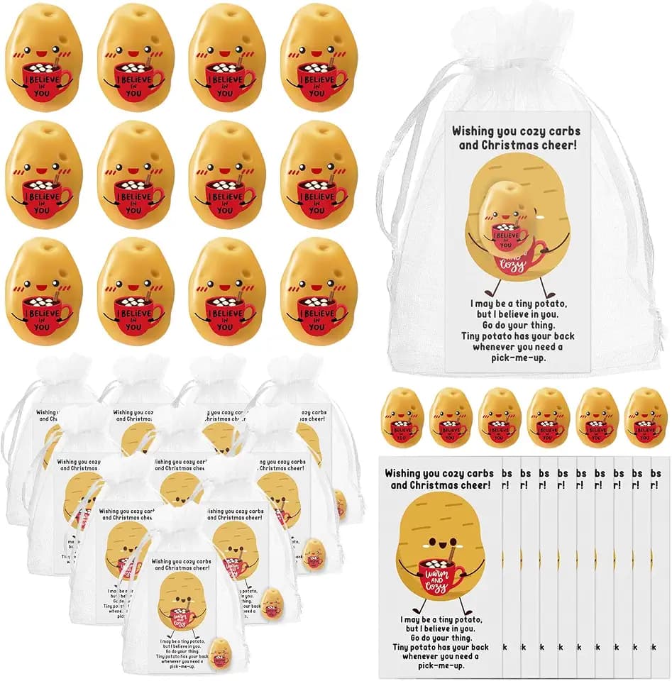 Huwena 100 Set Positive Mini Potatoes with Cards Teacher Gifts,Hot Cocoa