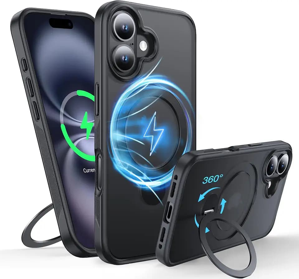 360° Rotatable Magnetic Ring for iPhone 16 Plus Case with MagSafe