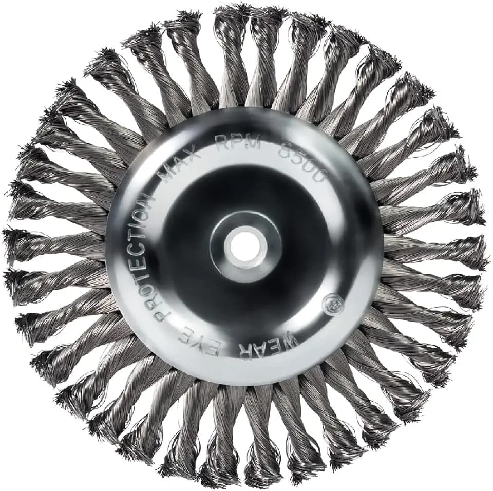 Mercer Industries 184020 - 8" x 5/8" x 1/2", 5/8" Knot Wire Wheel, .014 Carbon Steel