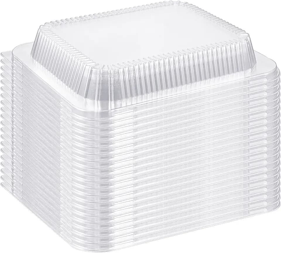 20 Pcs Plastic Clear Lids for 9x13 Inch Aluminum Foil Pans,Rectangle
