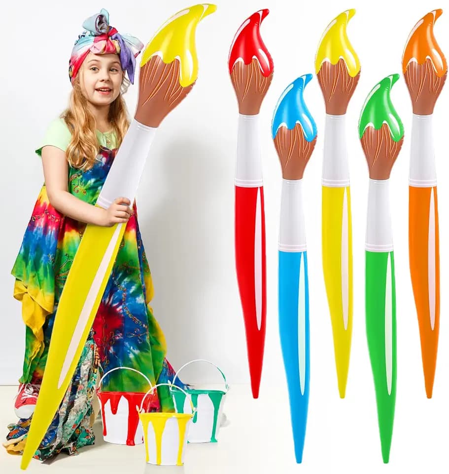 5 Pcs Inflatable Paint Brush Balloons, Trunk or Treat Decor