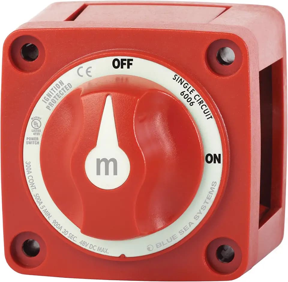 Blue Sea Systems m-Series On/Off Battery Switch, Red