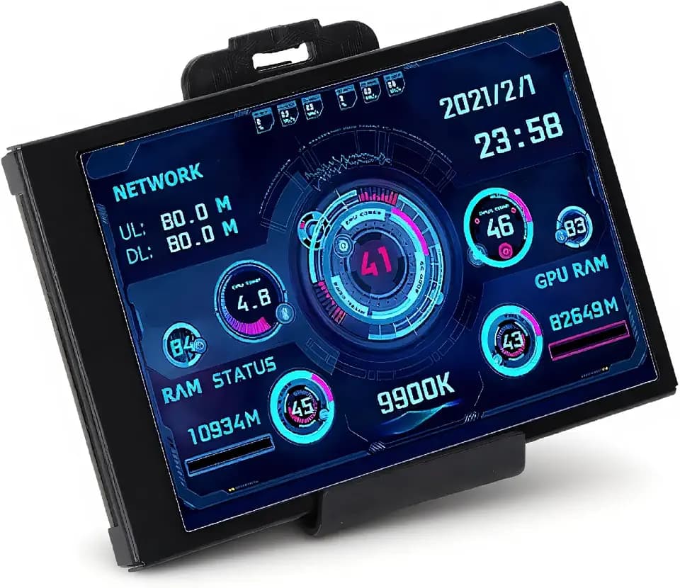 Annadue 3,5-Zoll-IPS-Computer-Temperaturmonitor, PC-Sensor-Panel-Display, PC-CPU-GPU-RAM-HDD-Datenmonitor Computer-Temperaturanzeige für Windows-Systeme