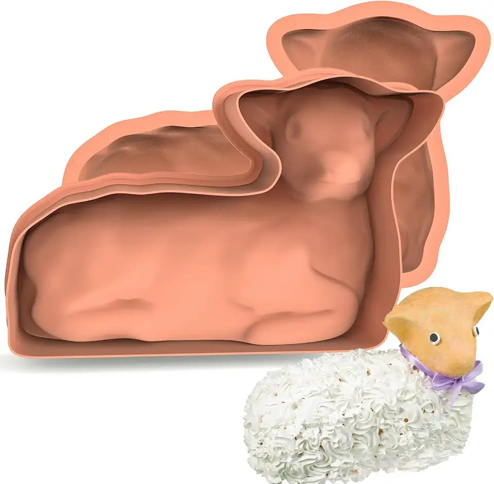 Kamehame Lamb Cake Mold, Silicone 3D Easter Lamb Cake Molds for Baking, Spring Lamb Mold Cake Pan for Easter Baking