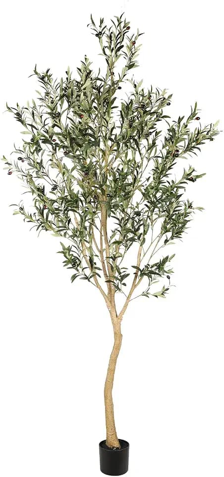 Realead 8ft Faux Olive Tree - Realistic Large Olive Trees Artificial Indoor