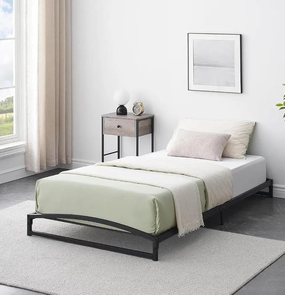 GAOMON 6 Inch Twin Metal Bed Frame with Steel Slats, Black