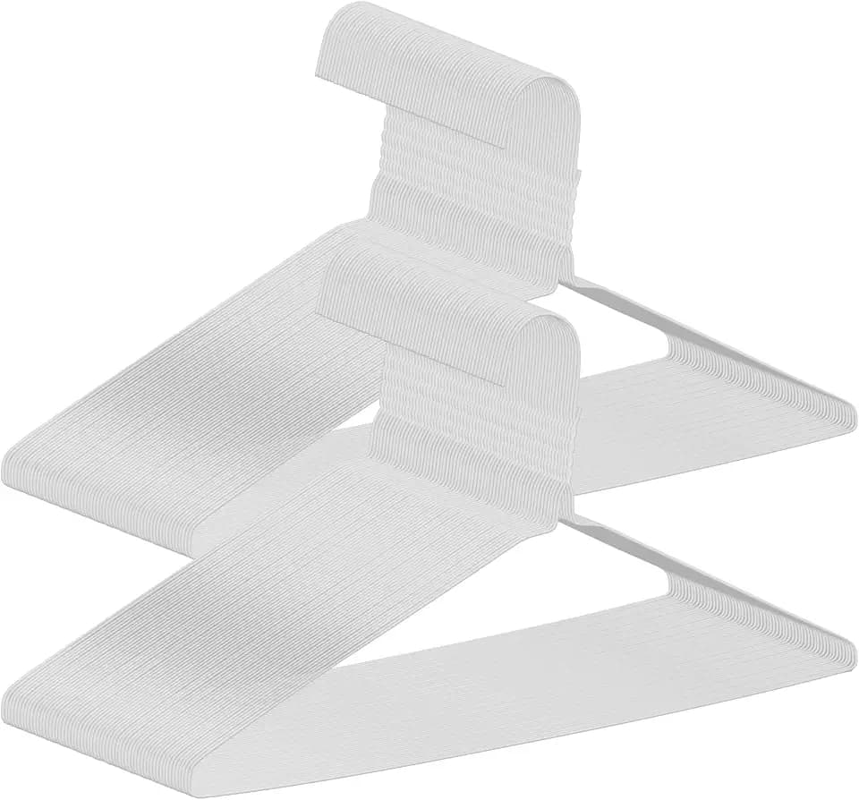 Yuntau Wire Hangers 16" Dry Cleaner Metal Bulk, 120 Pcs, White, Classic