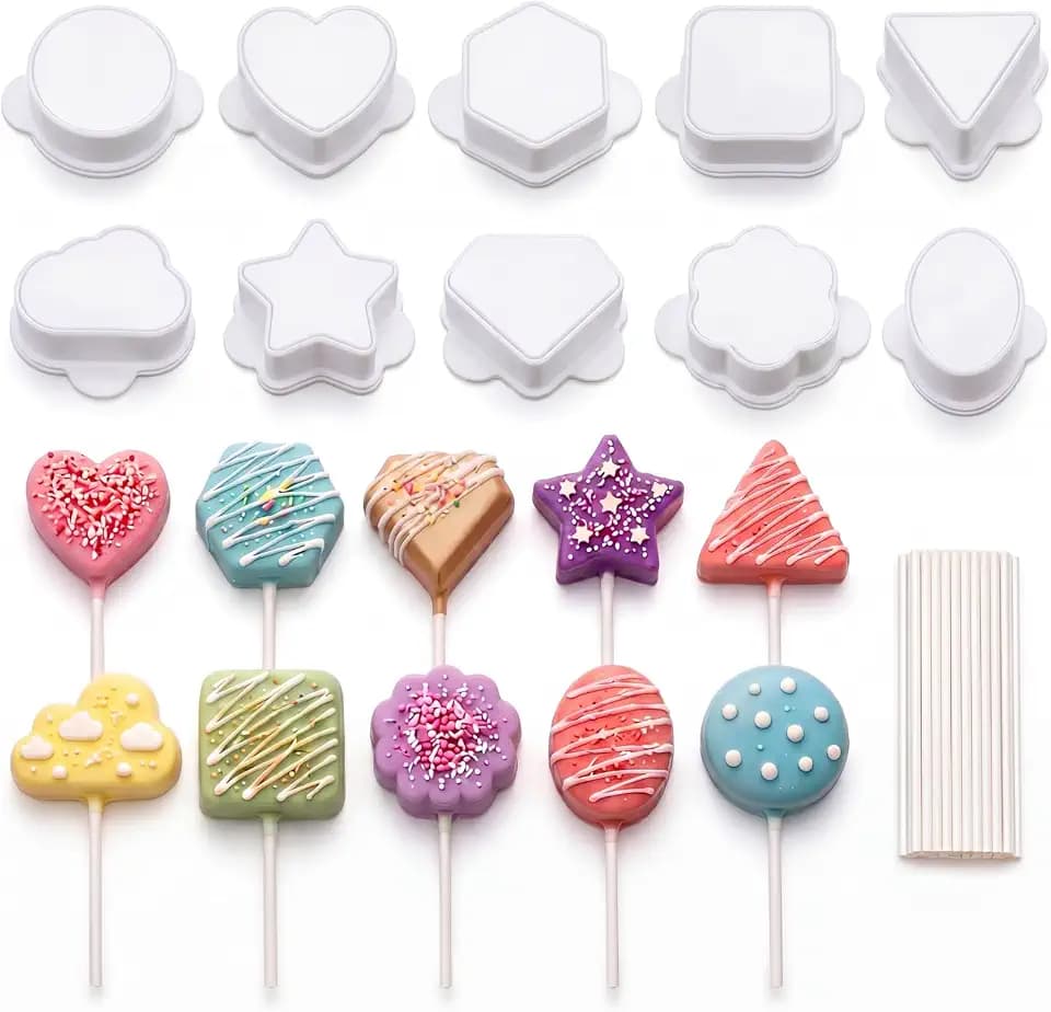 10 Pcs Cake Pop Molds Set with 100 Sticks